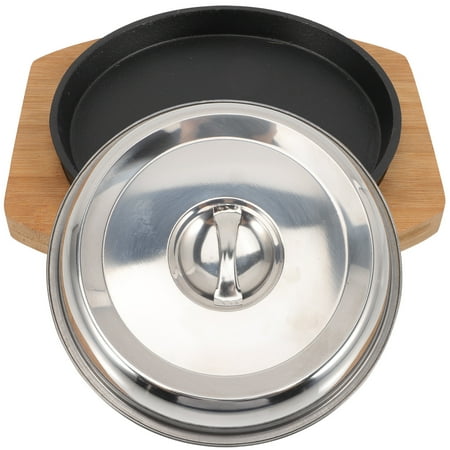 

1 Set of Non-Stick Serving Tray Convenient Cooking Pan Wear-Resistant Grilling Pan with Cover