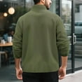 thumbnail image 4 of WTOBBY Men's Full Zip Fleece Jacket, Lightweight Outdoor Hiking Casual Soft Warm Coat with Pockets for Everyday Comfort and Style,Army Green L, 4 of 7