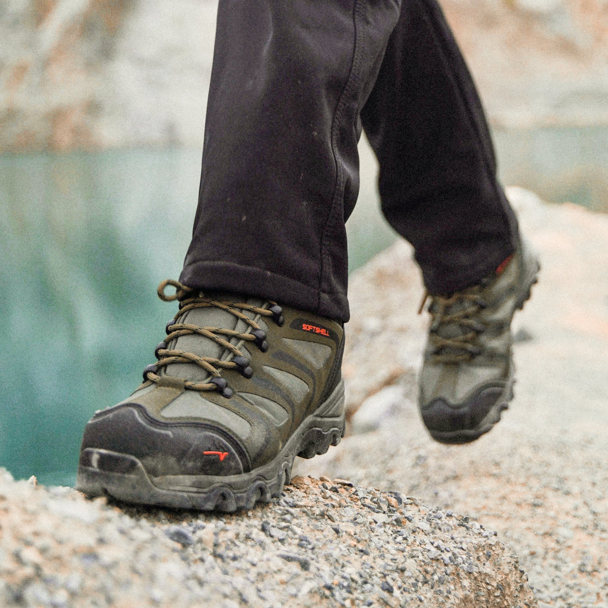 BURUDANI Mens Waterproof Hiking Boots Backpacking Lightweight Outdoor Work Boots