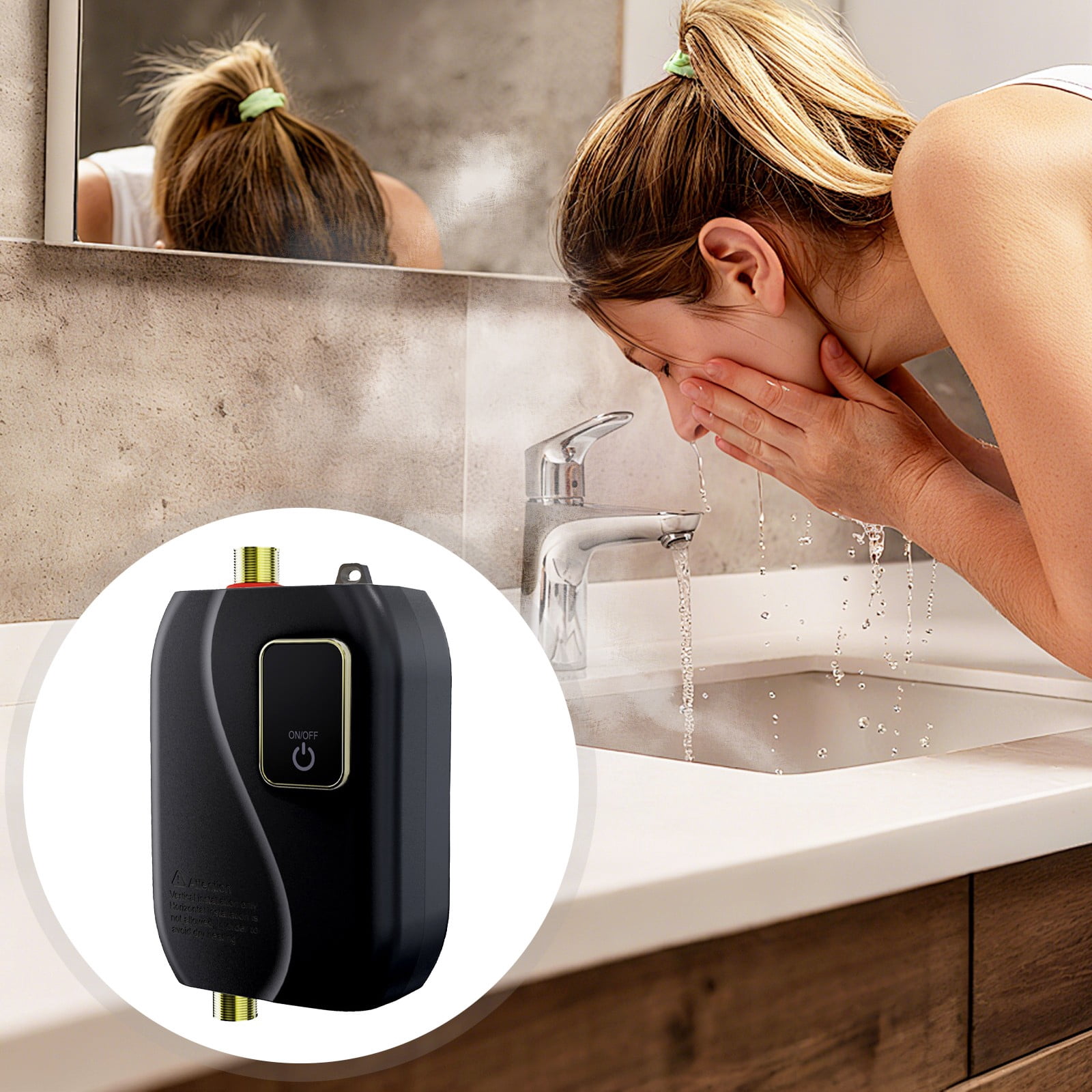110V 3000W Tankless Water Heater Cozival Instant Hot Water Heater with Digital Display - on Demand Heating Saves Energy - No Standing Water, No Rust - Perfect for Rv, Kitchen, Bathroom & Small Cabins