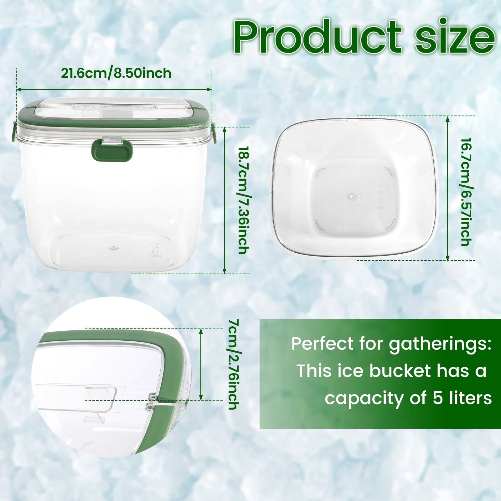 Ihvewuo Ice Bucket with Lid and Tong Sealed Ice Bucket Ihvewuo Ice Bucket with Lid and Tong Sealed Ice Bucket