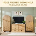 thumbnail image 7 of 71" Arched Storage Bookcases, 4-Tier Arched Wooden Bookshelf with 2 Drawer and 2 Shelves, Storage Pantry Cabinet for Office, Living Room, Kitchen, 7 of 7