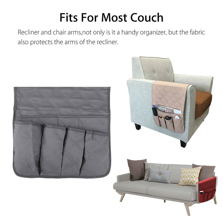 Armchair Caddy Waterproof Sofa Armrest Organizer Non Slip Recliner Organizer Remote Holder for Recline Recliner Caddy with 14 5Pockets Storage for TV Remote Phone Magazine Gray Walmart