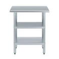 thumbnail image 2 of AmGood 14 in. x 30 in. Stainless Steel Table with Two Undershelves | Metal Utility Kitchen Prep Work Table | NSF, 2 of 9
