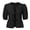 Black, variant on Women's Strap Front Top Leopard Print Ruffle /4 Length Puff Sleeve Hat Cute Going Out Top plus Size Tee Shirts for Women Striped Three Quarter Sleeve Shirt Sunblock Long Sleeve Big Sleeve