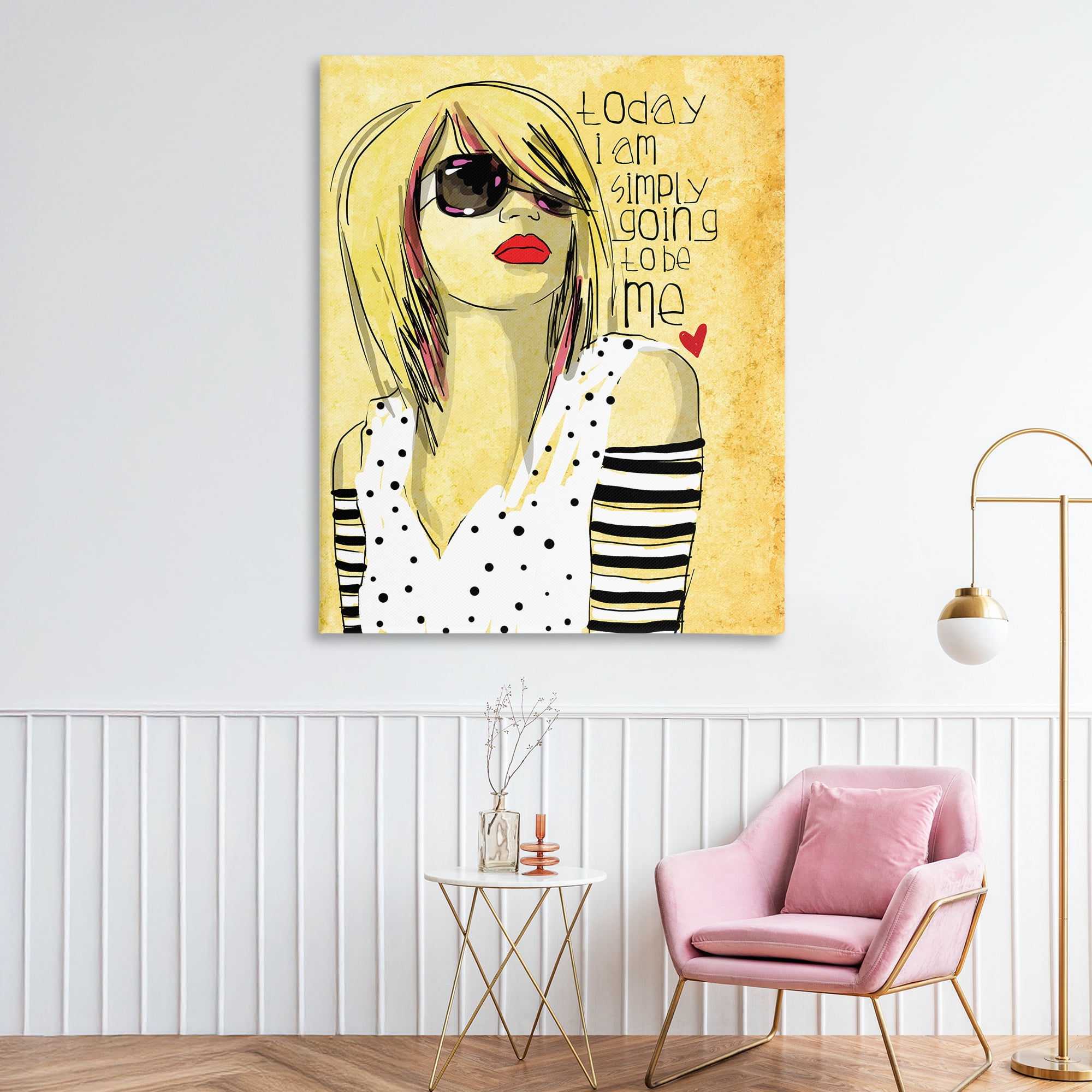 Stupell Industries Today I Am Simply Me Canvas Wall Art, design by Suzanne Millius