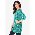 thumbnail image 3 of Roaman's Women's Plus Size Cotton Ultimate Boatneck Tunic With Side Slits, 3 of 6