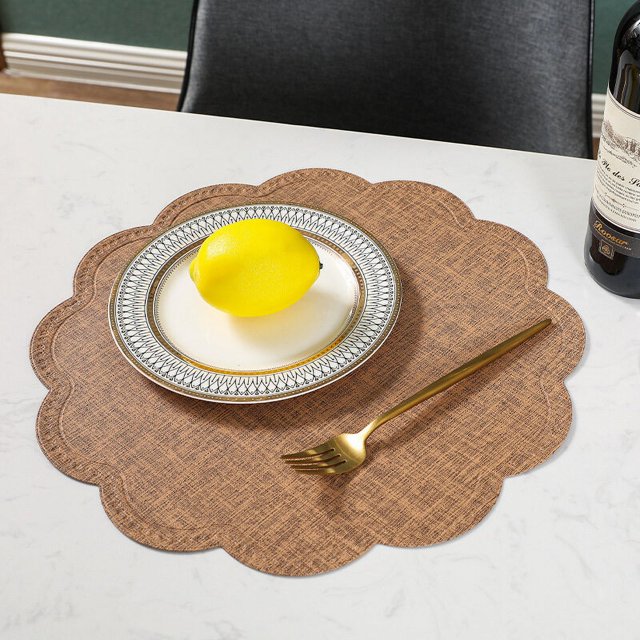 Langgg Simple Imperméable et Résistant à l'Huile Carré imitation Chanvre PU Seal mat coaster