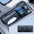 thumbnail image 1 of Organizador de Visera para Auto ULPOCMU de Cuero con Porta Pañuelos, Tarjetas y Clip, 1 of 7