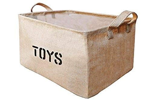 Youdepot Large Jute Storage Bin 17 x 13 x 10 inches Large Enough for Toy Storage - Storage Basket for organizing Kids Toys, Baby Clothing, Children Books, Gift Baskets-1 Pcs Toys Storage Bin