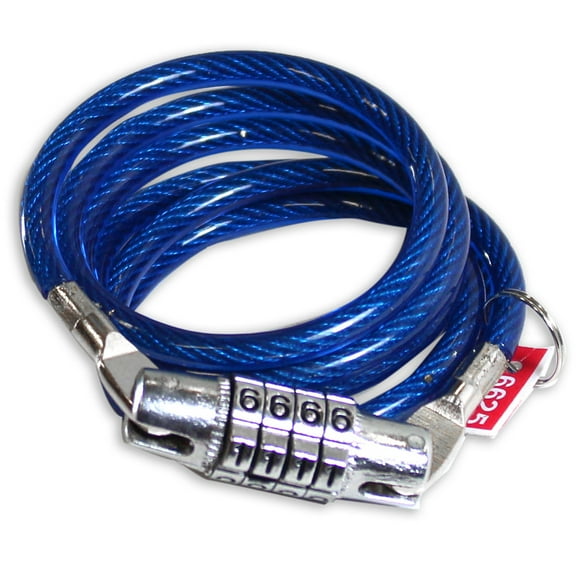 SCURRY 32" (81.3 cm) Steel Cable Bicycle Lock | 4-Digit Pre-set Combination | Protective PVC Wrapping | Versatile & Secure