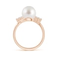 thumbnail image 2 of ANGARA South Sea Cultured Pearl Bypass Ring with Diamond Trio in 14K Rose Gold for Women | June Birthstone, Birthday, Anniversary, Jewelry Gift for Women | Pearl Ring, 2 of 8
