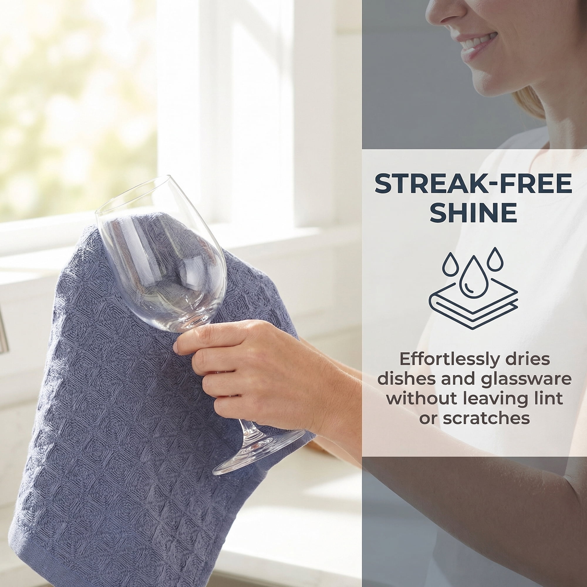 Unique Bargains 100% Cotton Waffle Weave Solid color Kitchen Towels 4 Pack Grey 12" x 12"