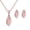 Pink, variant on Ayyufe Faux Gemstone Marquise Pendant Necklace Ear Stud Earrings Women Set