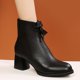 thumbnail image 5 of NECHOLOGY Botas Mujer Adulto Femenino Zapatos Botines para mujer Botines de mujer de otoño e invierno Color sólido Decoración de de simple Tacón cuadrado cómodo Cremallera lateral (Black, 7), 5 of 7
