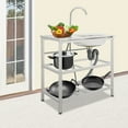 thumbnail image 3 of Stainless Steel Free Standing Single Bowl Kitchen Sink with Workbench & Storage Shelves, Commercial Restaurant Utility Sink for Laundry Room, Backyard, Garages, 3 of 14
