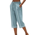thumbnail image 5 of LEKODE Capri Pants Breathable Pants Women Cropped Pants for Women Ladies Pants Summer Pants for Women Active Wear Sweatpants Women Running Pants Women Sky Blue 2XL, 5 of 7