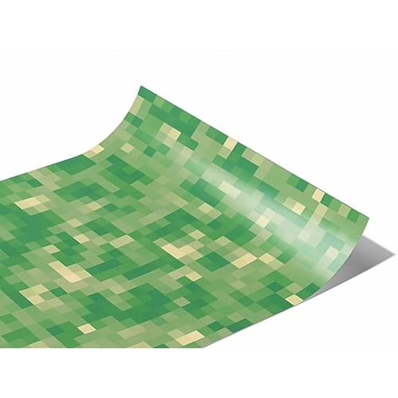 Rwraps Green Pixel Fern Fronds Gloss Vinyl Film Wrap 59in x 9ft Vinyl Vehicle Car Film Sheet Roll