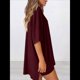 thumbnail image 4 of Traje Casual de Dos Piezas para Mujer, Camisa Holgada de Verano, Pantalones Cortos de Ciclismo, Ropa de Viaje para el Aeropuerto. Vino Tinto XXXL, 4 of 6