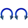 Body Jewelry Women's Basics, Stainless Steel,14-Gauge Circular Barbells in Blue with Anodized Cones