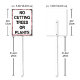 thumbnail image 2 of Kurmntregon No Cutting Trees Or Plants Sign With Stake No Cutting Yard Sign 6x4.6inch Sturdy Aluminium Outdoor Lawn Grass Outside Bush Woodland Decorative Caution Plaque, 2 of 7
