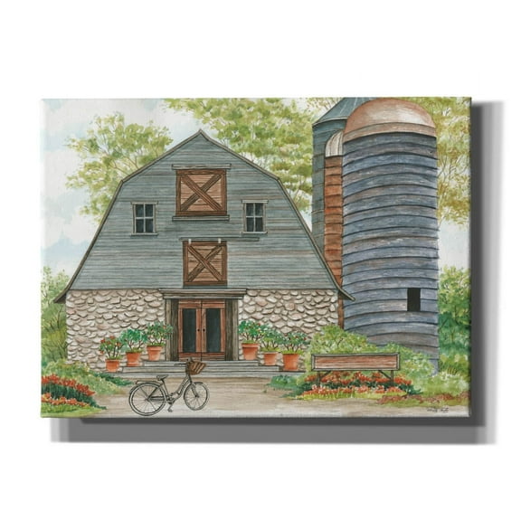 Epic Graffiti 'Bluebird Barn' by Cindy Jacobs, Canvas Wall Art, 54"x40"