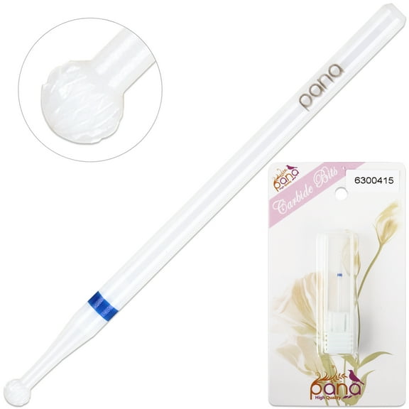 Pana 3/32" White Ceramic Ball Shaped Nail Drill Bit - Medium Grit