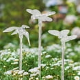 thumbnail image 4 of Exhart Butterfly, Hummingbird and Dragonfly  Solar Powered Garden Stakes, 3x25 inches, Plastic, Clear (Decor for Home Patio, Outdoor Garden, Yard or Lawn), Plastic, 4 of 7