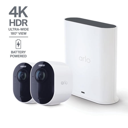 Arlo Ultra Security Camera 4K HDR (3rd Gen 2025 Release) - Wireless Outdoor Camera Battery Powered SmartHub 2-Cam