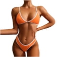 thumbnail image 2 of BONIXOOM Plus Size Swimsuit For Women Tankini Elastic Solid Bikinis Bikini Summer Swimwears on Clearance Orange Size 4, 2 of 4