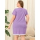 thumbnail image 4 of Women's Plus Size Nightgown PolDots Short Sleeve Sleepwear Nightgowns Purple 2X, 4 of 5