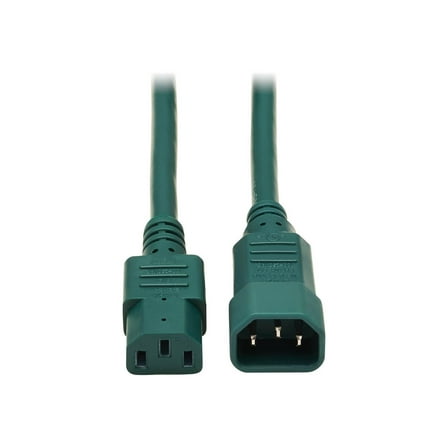 Tripp Lite 3 ft. Heavy Duty Power Extension Cord, C14 to C13, 15A, 14 AWG, Green (P005-003-AGN)
