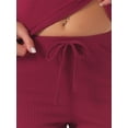 thumbnail image 5 of DARING DIVA Women's Pajama Sets Ribbed Knit Lace Tank Shorts Pants Sleepwear L Red, 5 of 7