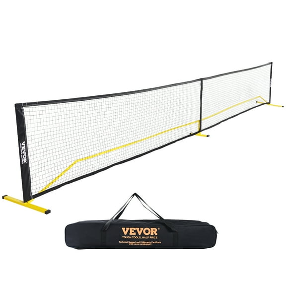 VEVOR Portable Pickleball Net System, 22FT Regulation Size Net, Weather Resistant Steady Metal Frame & Strong PE Net, Outdoor Game Sports Net with Carrying Bag, Easy Setup, Play in Backyard Driveway