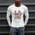 thumbnail image 1 of Mens Christmas Print Round Neck Long Sleeve T-Shirt Top, 1 of 8