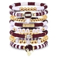 thumbnail image 2 of SmartBy Game Day Bracelets Stackable Sports Football Charm Bracelets Elasticated Football Themed Bracelets Set for Women Men Football Fans Boho Summer Beach Jewelry, 2 of 7