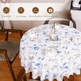 thumbnail image 4 of Blue Oval Tablecloth 60X84 Inch Green Floral Table Cloth Waterproof Spill-Proof & Oil-Proof Table Cover for Indoor Outdoor Party Decor, 4 of 6