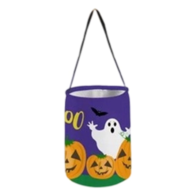 Luminous Halloween Pumpkin Candy Bag Kids Handheld 3D Trick or with String Party Decorations