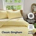 thumbnail image 2 of Yellow Gingham Twin Quilt Set, Soft Pre-Washed Microfiber Plaid Twin Bedspread, Lightweight Checked Summer Quilt, Grid Bedding Coverlets for All Seasons (Includes 1 Quilt, 1 Pillow Sham), 2 of 7