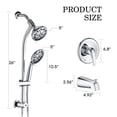 thumbnail image 7 of PROOX 7-Function Dual Head Shower Faucet Drill-Free slide bar combo Bathtub Spout Included Valve, 7 of 7