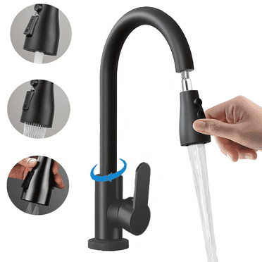 Pull Down Sink Faucet,Kitchen Sprayer Faucet for Laundry Utility Rv Wet Bar,Black