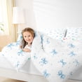 thumbnail image 3 of Erosebridal Fashion Ribbon Twin Comforter Sets, Cool Girls Bow Bedding Set, White Blue, 2pcs, 3 of 6