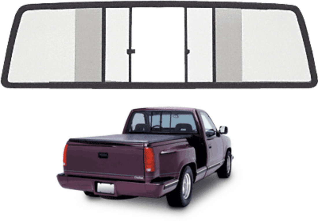 CRL Duo-Vent Four Panel Truck Slider with Clear Glass for 1960-1966 Small Window GMC/Chevy Truck