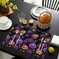 thumbnail image 4 of Neon Halloween Pumpkin Pattern Summer Placemats Table Placemats Set Of 4-Linen Kitchen Washable Placemats Table Mats 11.8"x17.7" Non-Slip Heat Resistant, 4 of 6