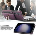 thumbnail image 4 of Dteck Card Slots Wallet Case for Samsung Galaxy S23 FE,Shockproof Premium PU Leather Kickstand Protective Cover with Ring Holder Back Case,Purple, 4 of 8