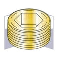 thumbnail image 2 of 1/4" Flush Seating Socket Pipe Plugs | 7/8" Taper | Brass (Quantity: 100), 2 of 8