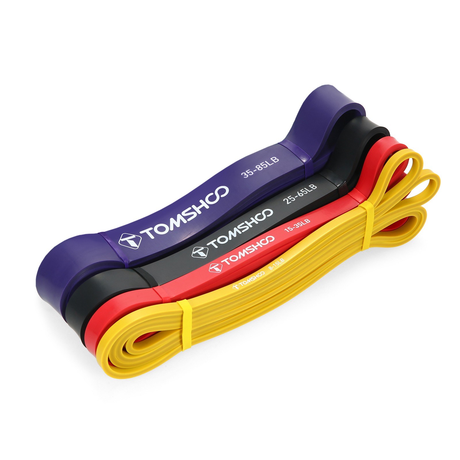 TOMSHOO Resistance Loop Band for Powerlifting with Carry Bag