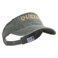 thumbnail image 4 of New York Queens District Logo Embroidered Washed Pigment Dyed Cotton Twill Visor - Olive OSFM, 4 of 5