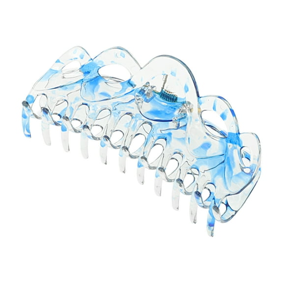 Unique Bargains 1 Pc Fashion Corrugated Edge Hair Clips Hairdo Clip Clear Blue
