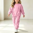thumbnail image 7 of NordicNest Girls Two Piece Set Casual Fall Outfit with Pocket Kids Plain Color Fashion Sports Outfits Warm Clothes Pink,10-11, 7 of 7
